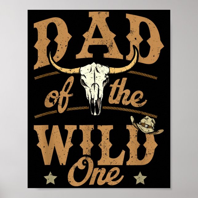Om Pappa Vild Cowboy Western Rodeo Poster (Framsidan)