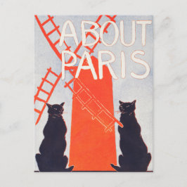 Om Paris -Edward Penfield- Vintage kattkonst besku Vykort