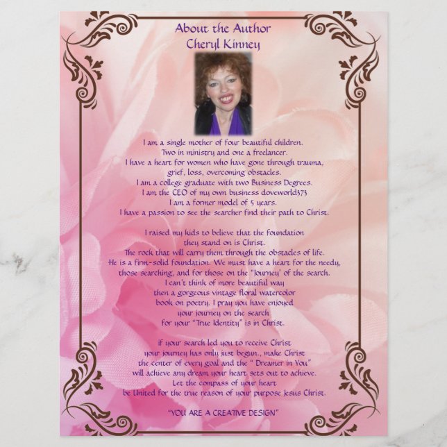 Om Personligen Författare Cheryl Kinney Papper (Framsida)