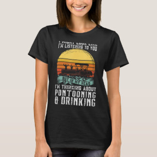 om Pontooning & Drinking Pontoon Boat Kapten T Shirt
