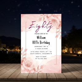 Om Retro Roligt Vuxen humor Chic 80:e födelsedag v Inbjudningar