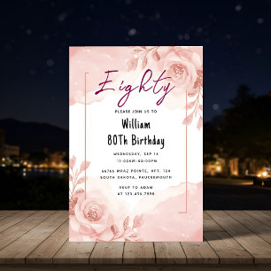 Om Retro Roligt Vuxen humor Chic 80:e födelsedag v Inbjudningar