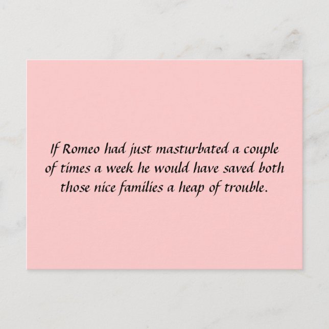 Om Romeo bara.. Vykort (Framsida)