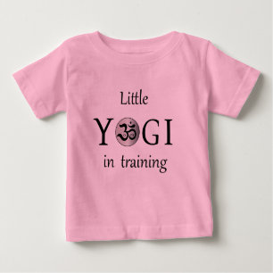 Om rosa av söt yogi yoga baby tutu-kroppsdräkt t shirt