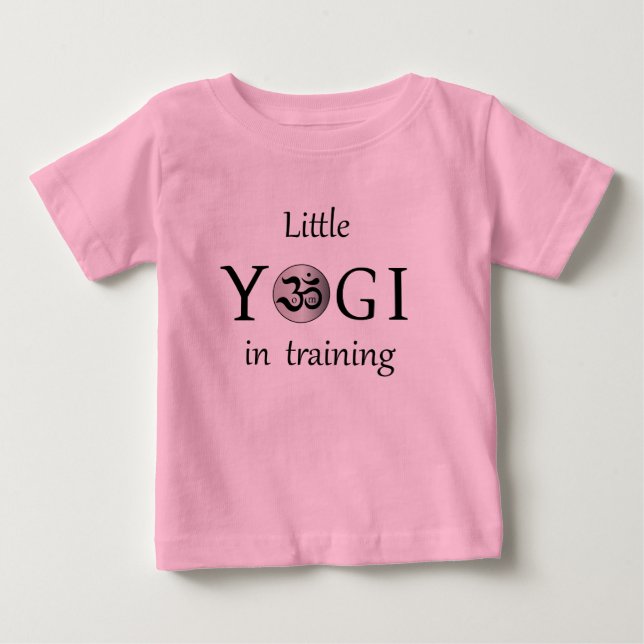 Om rosa av söt yogi yoga baby tutu-kroppsdräkt t shirt (Framsida)