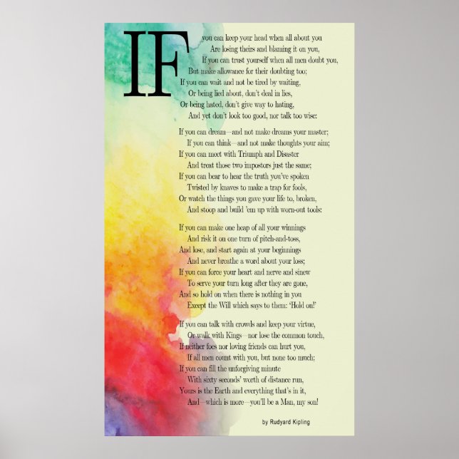 OM - RUDYARD KIPLING POSTER (Framsidan)