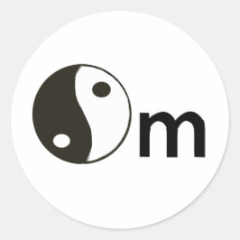 Om Runt Klistermärke