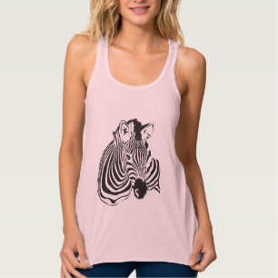 Om Safari Zebra Animal Print Linne Med Racerback