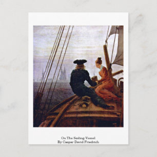 om segelfartyget av Caspar David Friedrich Vykort