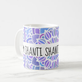 Om Shanti Boho Lila Mandala Kaffemugg