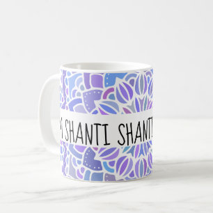 Om Shanti Boho Lila Mandala Kaffemugg