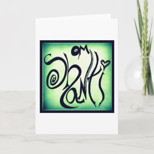 OM SHANTI GRAFFITI GREETING CARD (BLANK INSIDE) KORT (Framsida)