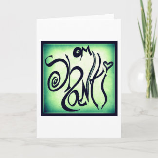 OM SHANTI GRAFFITI GREETING CARD (BLANK INSIDE) KORT