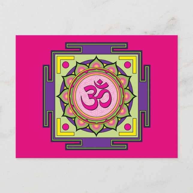 Om Shanti Om Mandala Vykort (Framsida)