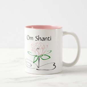 Om Shanti Pink Green Mug Två-Tonad Mugg