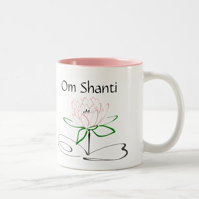 Om Shanti Pink Green Mug Två-Tonad Mugg (Höger)