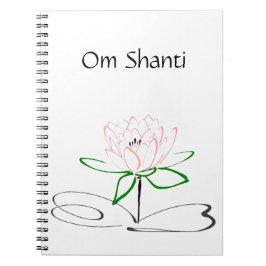 Om Shanti Rosa Grönt Lotus Journal Anteckningsbok Med Spiral