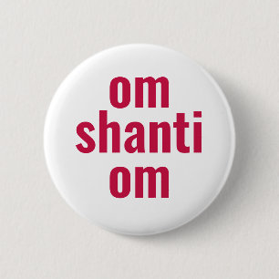 om Shanti rosa peace typography Knapp