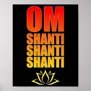 Om Shanti Shanti Shanti. Om Fred Sanskrit Yoga Ma Poster