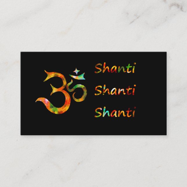Om Shanti Shanti Shanti Visitkort (Framsida)
