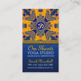 Om Shanti Yoga Orange Blue Affärskort Visitkort