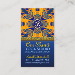 Om Shanti Yoga Orange Blue Affärskort Visitkort