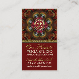 Om Shanti Yoga Red Guld Affärskort Visitkort