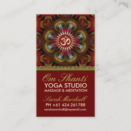 Om Shanti Yoga Red Guld Affärskort Visitkort