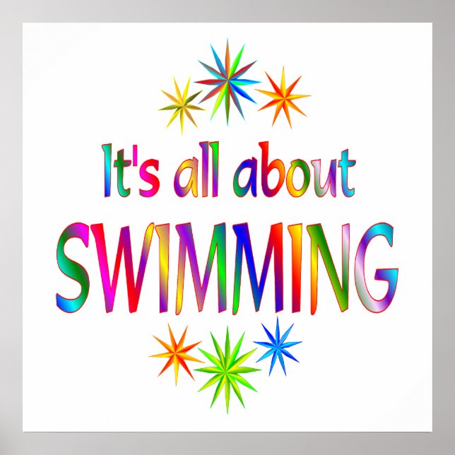 Om simning poster (Framsidan)
