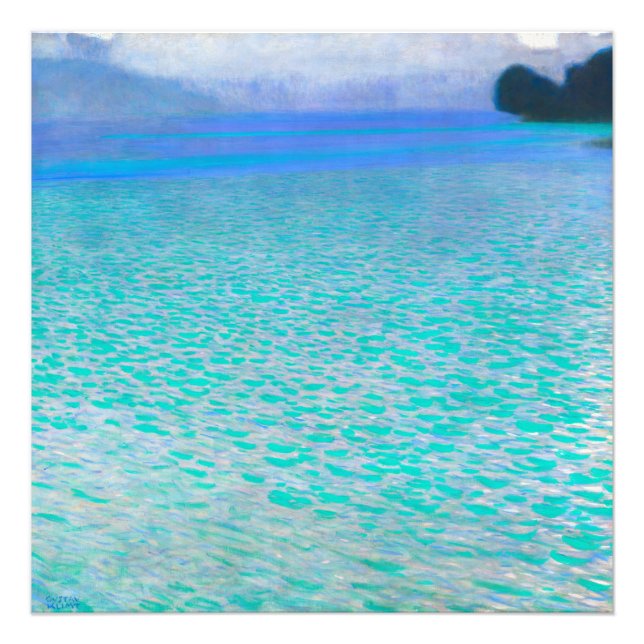 Om Sjö Attersee av Gustav Klimt Fototryck (Framsidan)