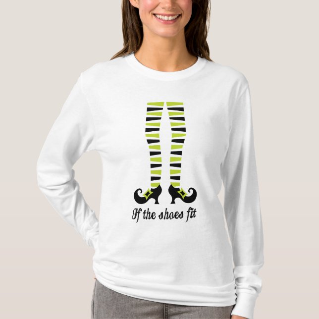 Om skor färdiga roliga Halloween T-shrt Tee (Framsida)