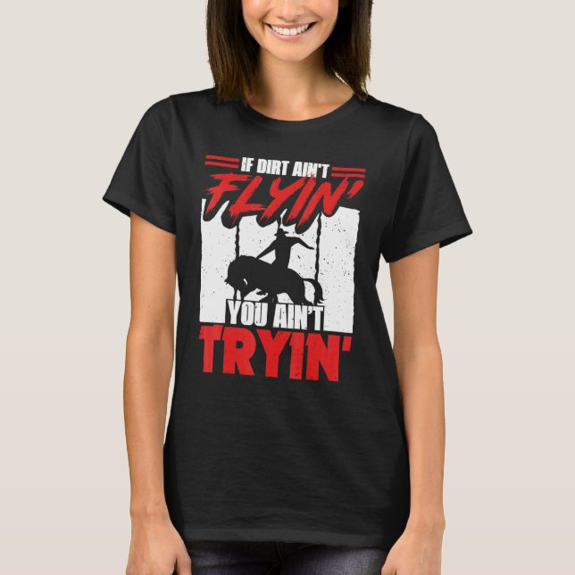Om Smuts Inte Flyger Häst Tjurridning För Män Kvin T Shirt (Framsida)