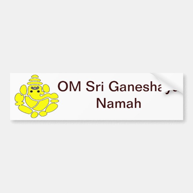 OM Sri Ganeshaya Namah Bumper Sticker för framgång Bildekal (Framsidan)