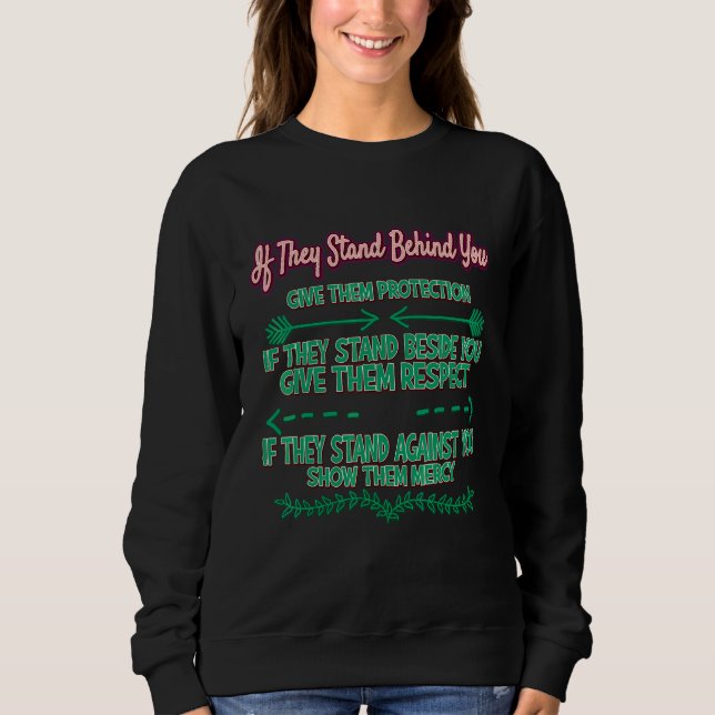 Om Stå Bakom Dig Skydda Dem  Sarcasm Skämt T Shirt (Framsida)