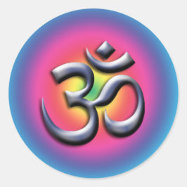 Om Stickers Runt Klistermärke