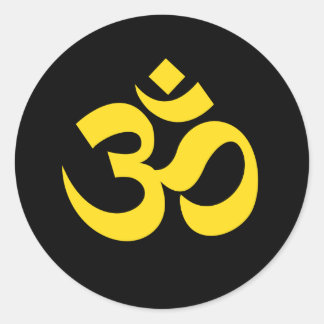 Om Stickers Runt Klistermärke