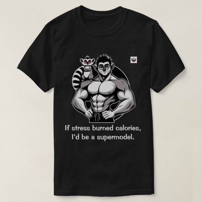 Om stressa brända kalorier t shirt (Design framsida)