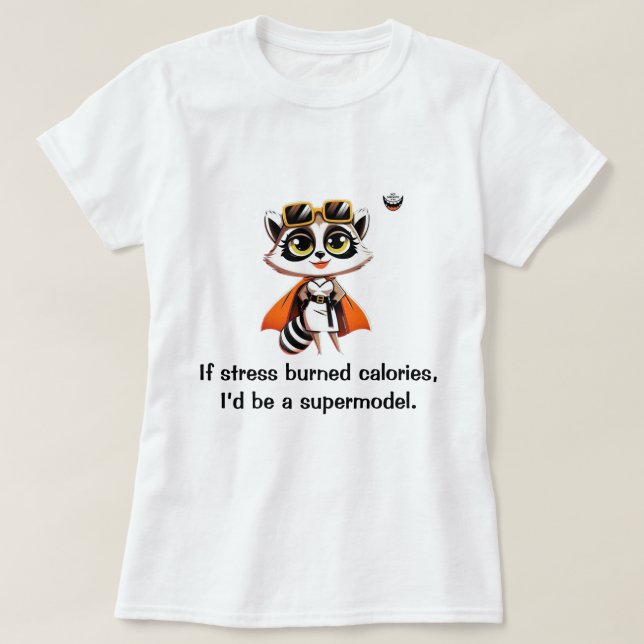 Om stressa brända kalorier t shirt (Design framsida)