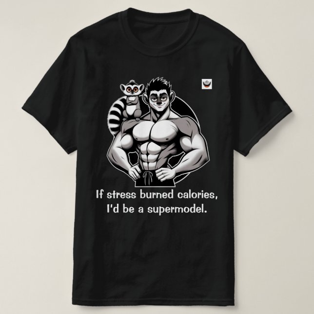 Om stressa brända kalorier t shirt (Design framsida)