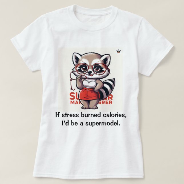 Om stressa brända kalorier t shirt (Design framsida)