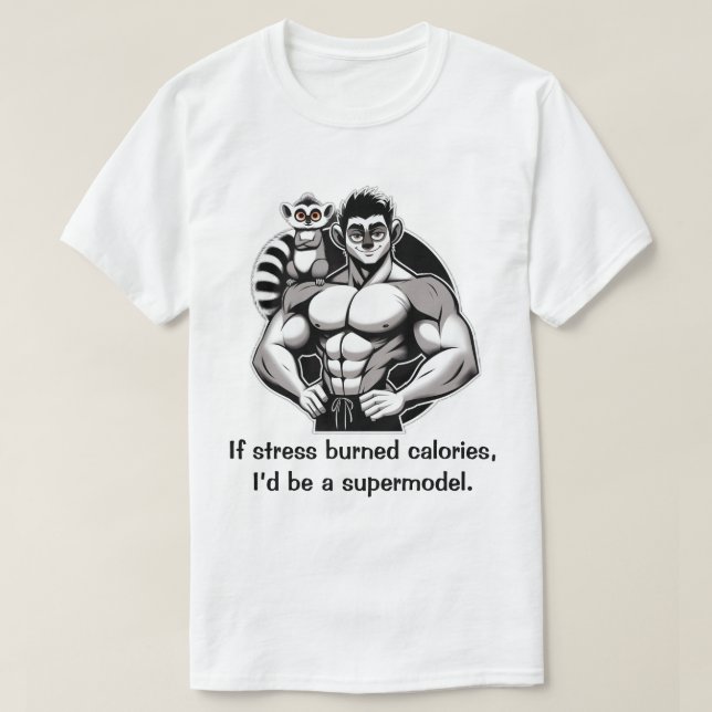 Om stressa brända kalorier t shirt (Design framsida)