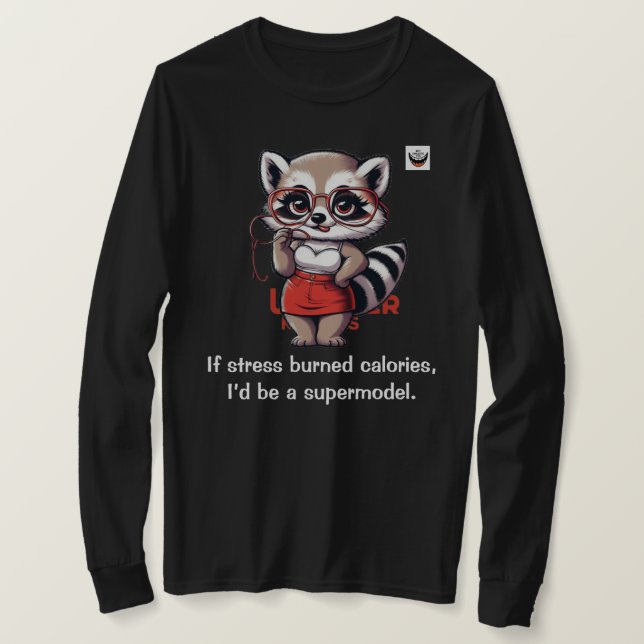 Om stressa brända kalorier t shirt (Design framsida)