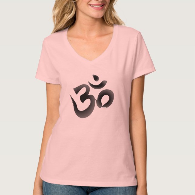 Om Symbol Calligraphy T-shirt (Framsida)