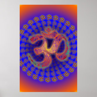 Om Symbol Colorfield Portal Mandala Poster