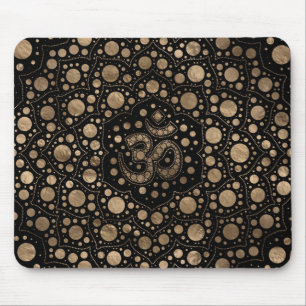 OM-symbol - Dot Art - Svart och Guld Musmatta