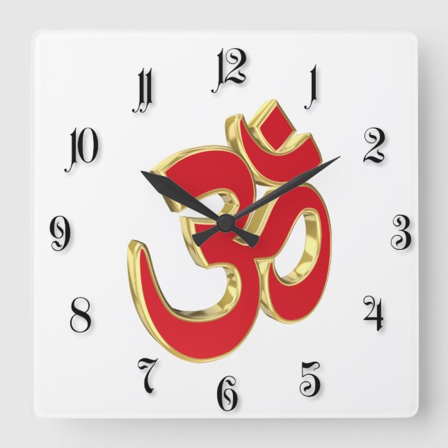 Om-symbol Fyrkantig Klocka (Framsida)