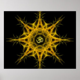 Om-symbol i Helig-geometri - Aum Poster