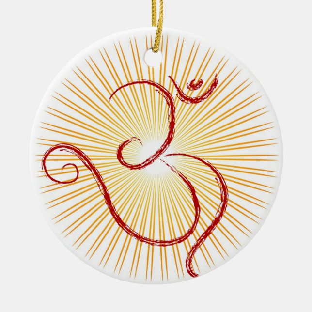 Om-symbol Julgransprydnad Keramik (Framsidan)