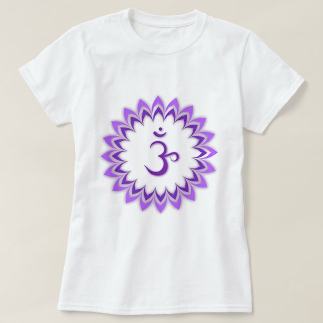 Om-symbol/krona Chakra Tee Shirt (Design framsida)