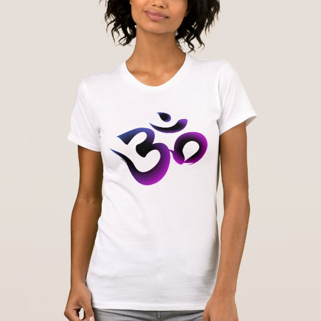 Om Symbol Lila Women's Tee (Framsida)